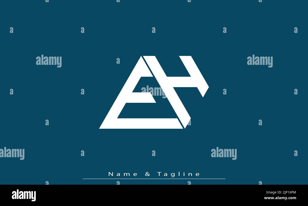 Lettere alfabetiche iniziali logo monogramma EH , HE Illustrazione Vettoriale