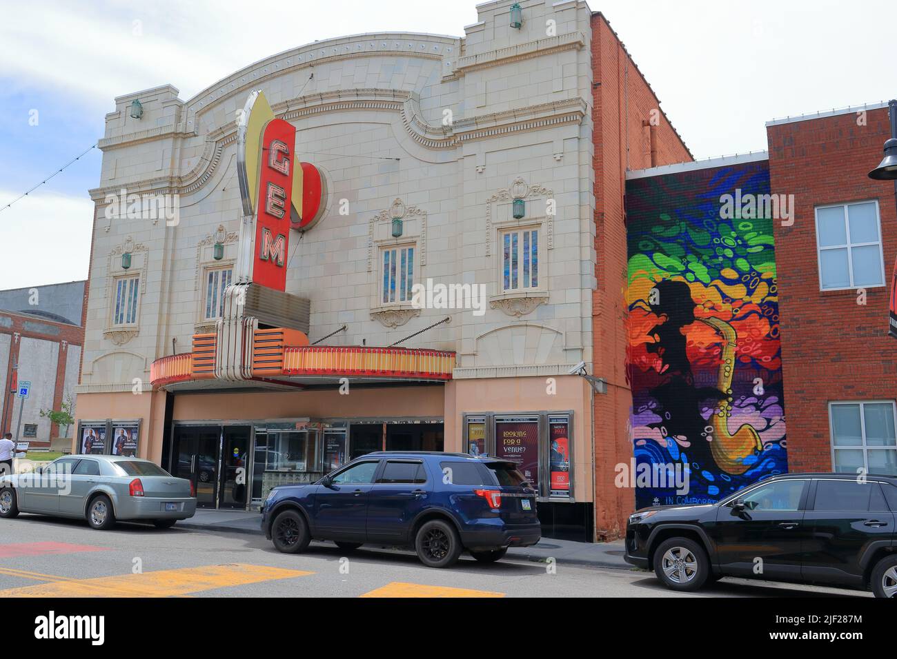 Il Gem Theatre all'interno del quartiere storico 18th e Vine a Kansas City, Missouri Foto Stock