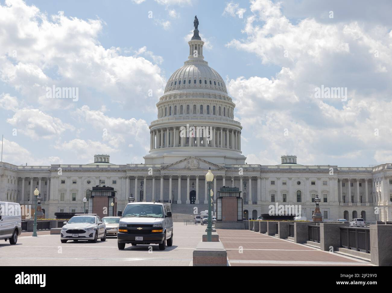 WASHINGTON, D.C. – 25 giugno 2022: Il Campidoglio degli Stati Uniti è visto il sabato pomeriggio di giugno. Foto Stock
