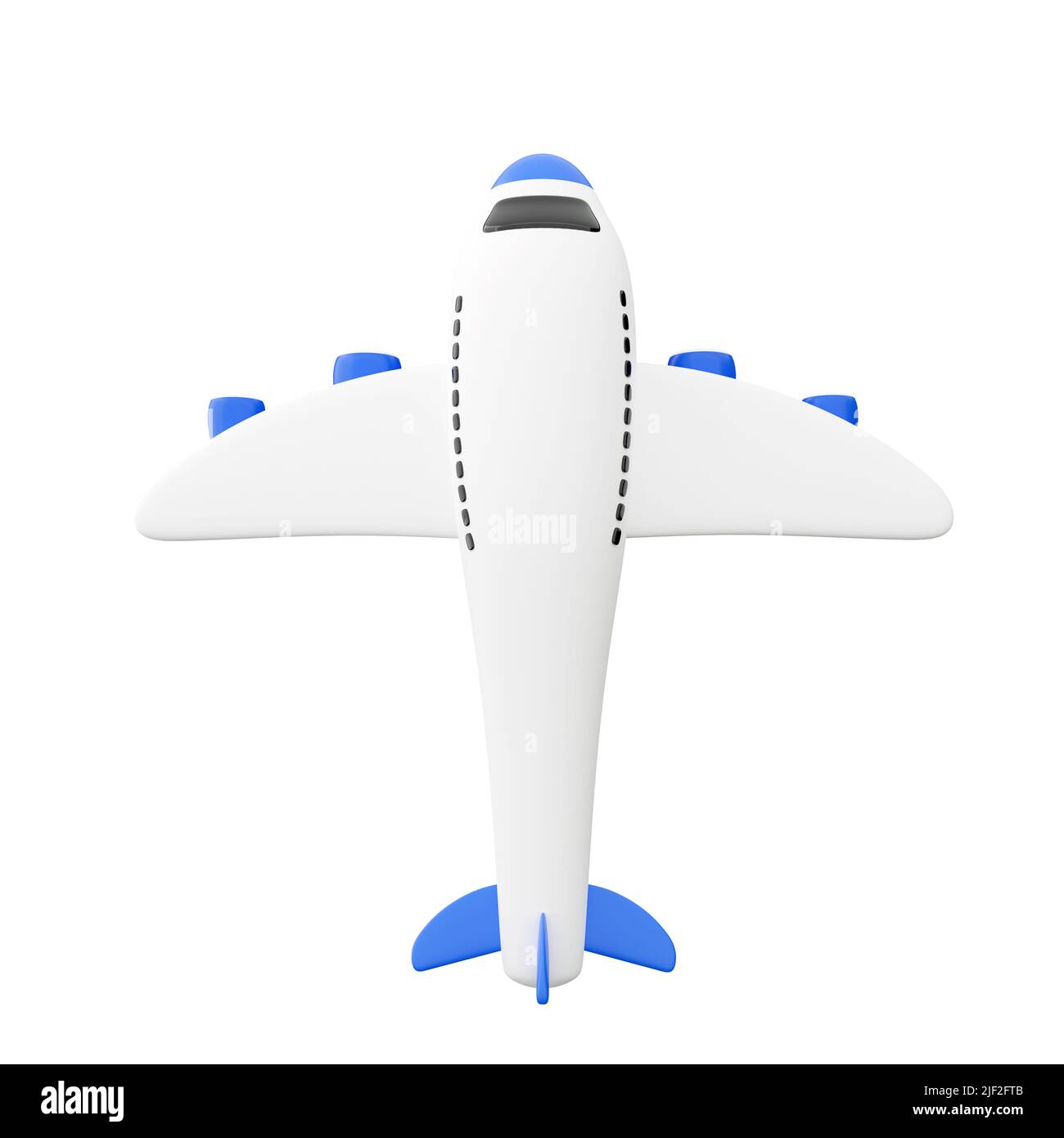 3D White Abstract Airliner decollo su sfondo bianco. 3D icona del piano di rendering. 3d rappresentazione dell'icona dell'aeroplano su sfondo bianco. Foto Stock