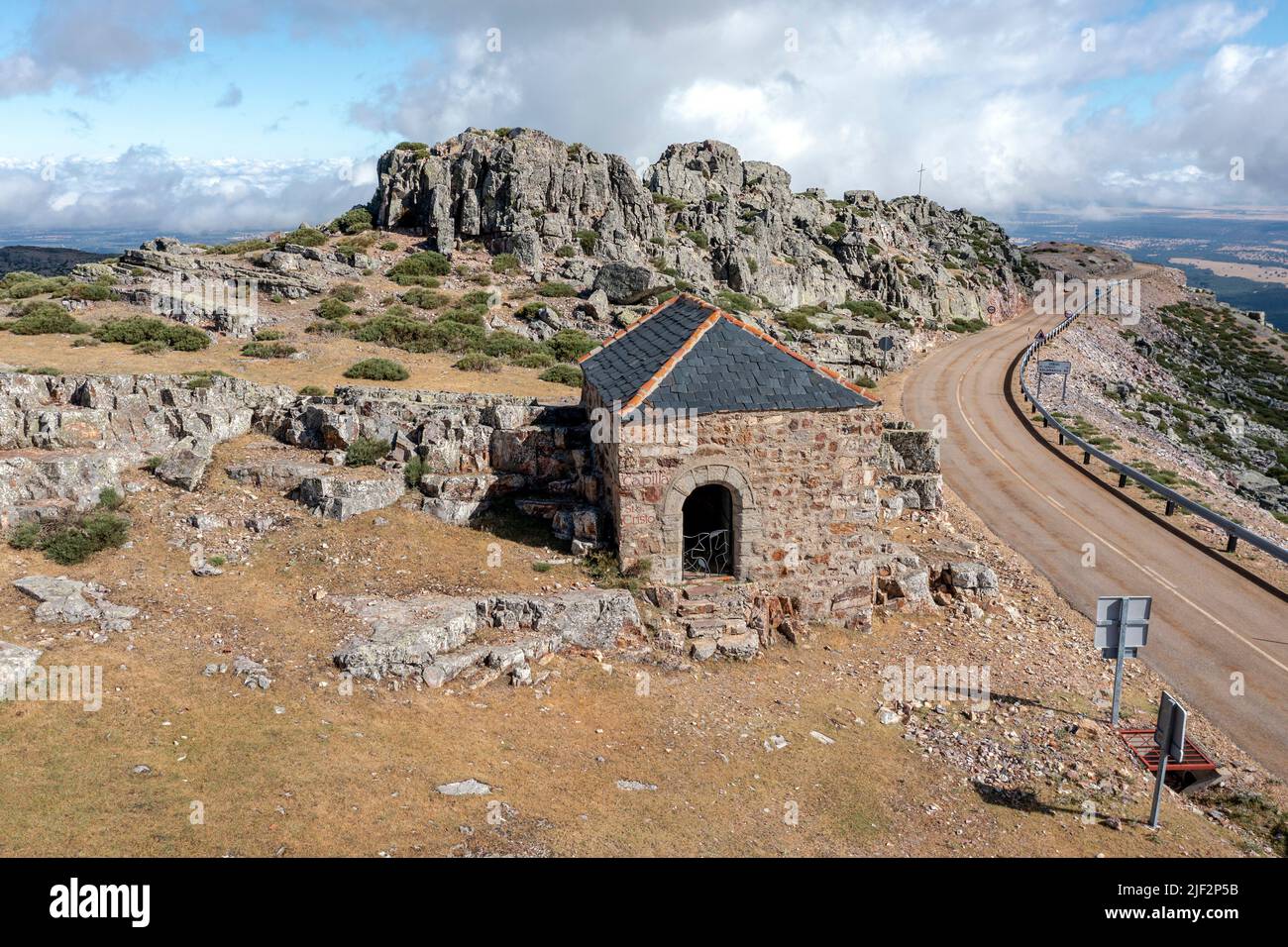 Santuario di nostra Signora di pena de Francia, dedicato a Maria, nel comune di El Cabaco, Salamanca. E 'il santuario mariano più alto nella w Foto Stock