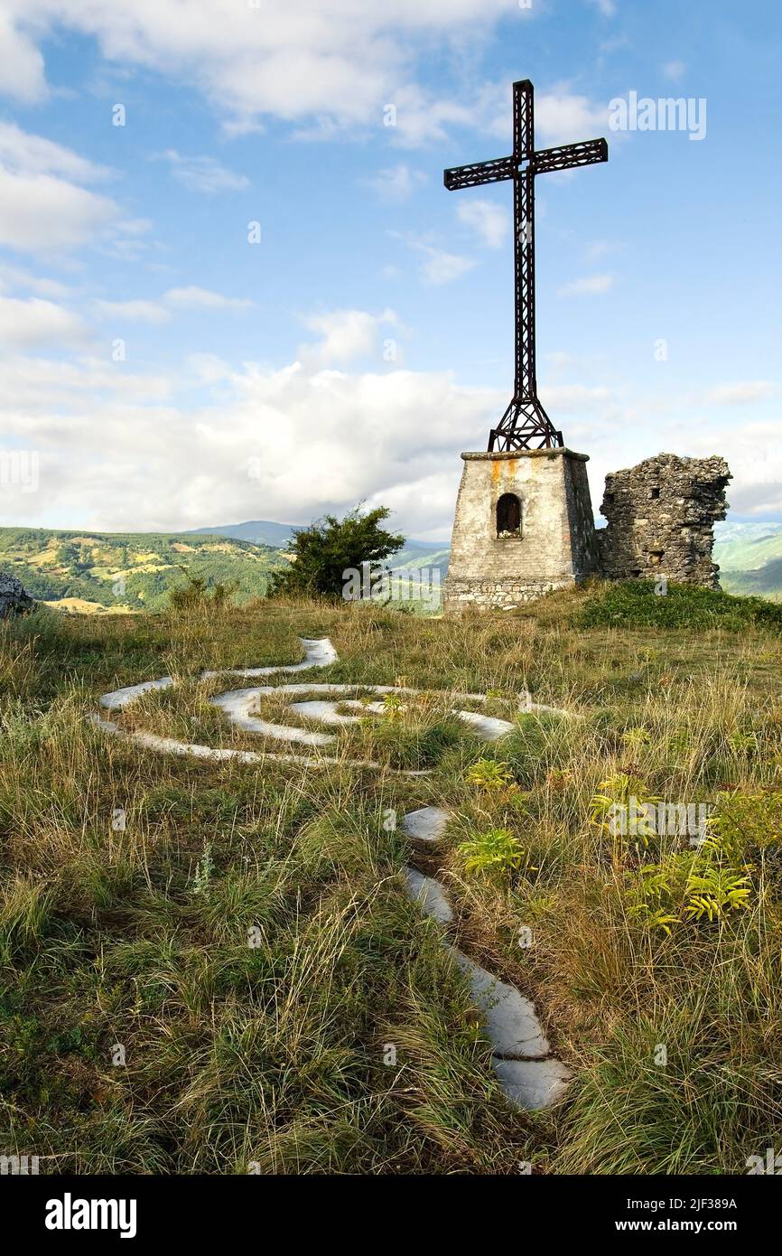 Traversata in cima, Italia, Emilia Romagna, Pennabilli Foto Stock