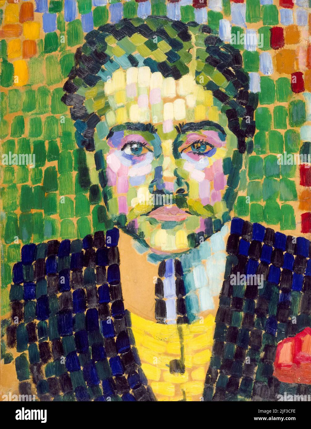 Jean Metzinger (1883-1956), pittore francese al centro del movimento cubista, ritratto dipinto in olio su carta di Robert Delaunay, 1906 Foto Stock