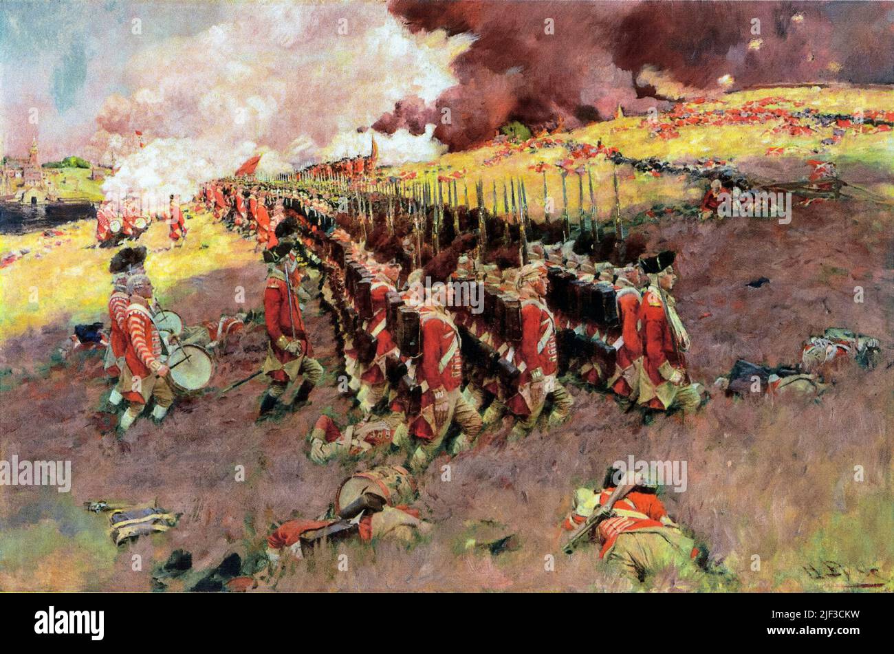 Battaglia di Bunker Hill, dipinto in olio di Howard Pyle, circa 1897 Foto Stock