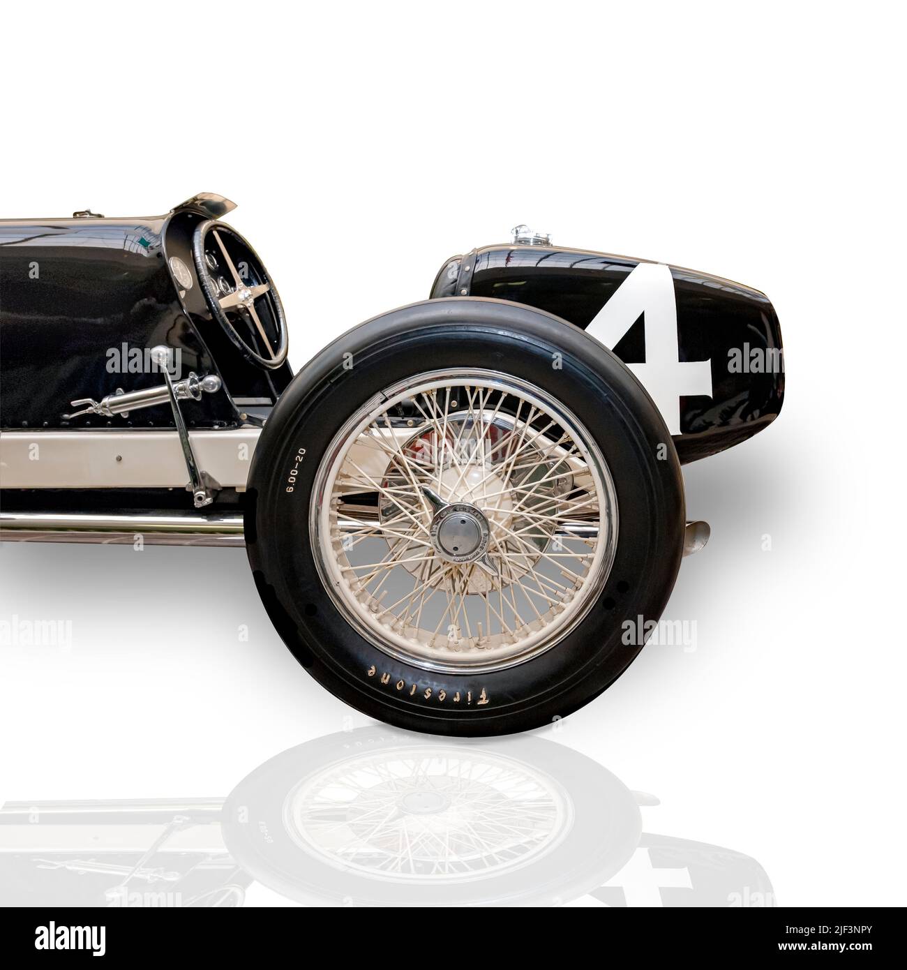 Un'immagine dettagliata di un roadster vincitore di Indy su sfondo bianco Foto Stock