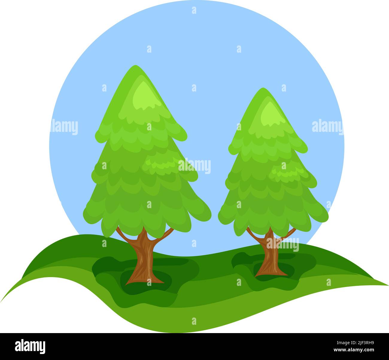 Due conifere - alberi di Natale non decorati in natura. Illustrazione vettoriale Illustrazione Vettoriale