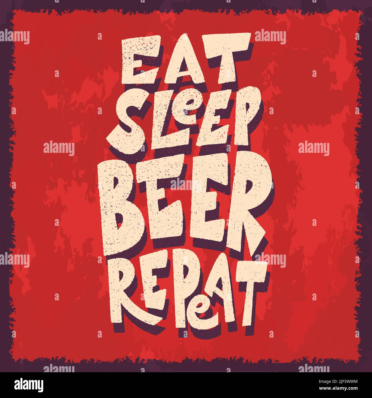 Divertente citazione ispiratrice sulla birra con lettere a mano per i pub. Poster vintage disegnato a mano con tazza. Illustrazione vettoriale Illustrazione Vettoriale