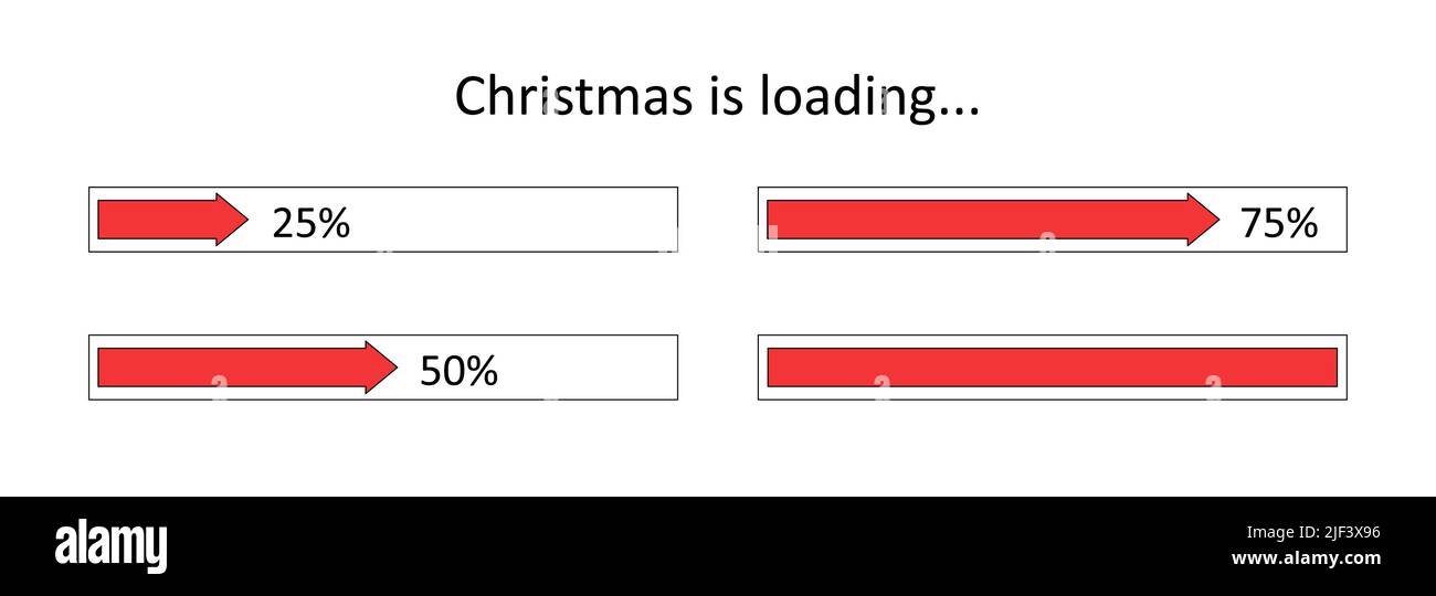 Barra di avanzamento del nuovo anno 2022. Pianificazione degli obiettivi. Caricamento illustrazione vettoriale per disegno grafico, sito web Illustrazione Vettoriale