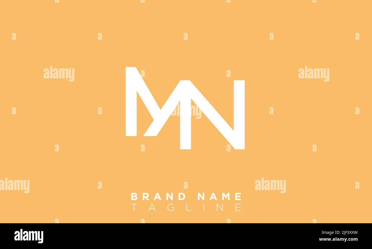 MN lettere alfabetiche iniziali logo monogramma Illustrazione Vettoriale