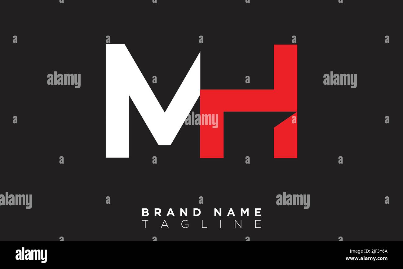 Lettere alfabetiche MH iniziali logo monogramma Illustrazione Vettoriale