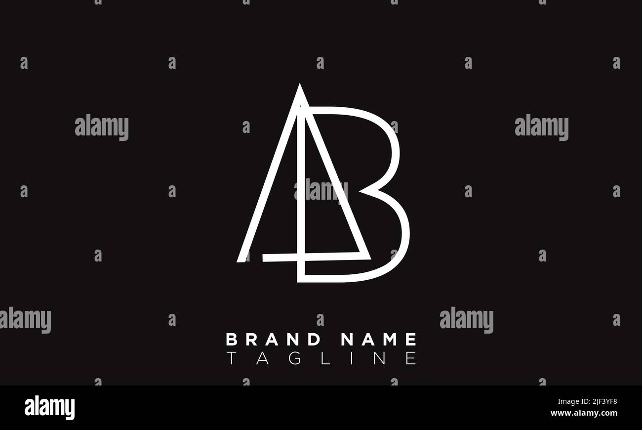 AB lettere alfabetiche iniziali logo monogramma Illustrazione Vettoriale