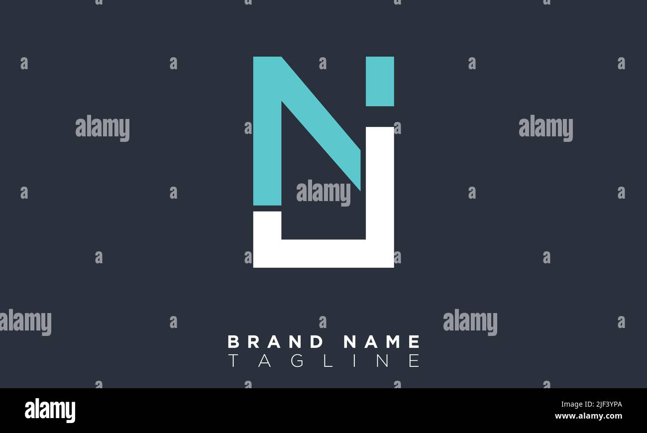 NJ lettere alfabetiche iniziali logo monogramma Illustrazione Vettoriale