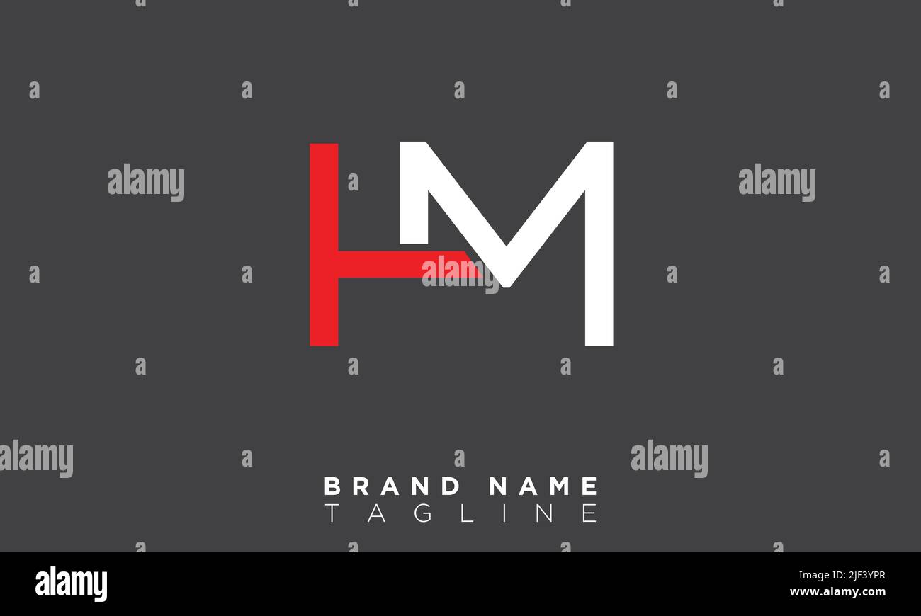 HM lettere alfabetiche iniziali logo monogramma Illustrazione Vettoriale