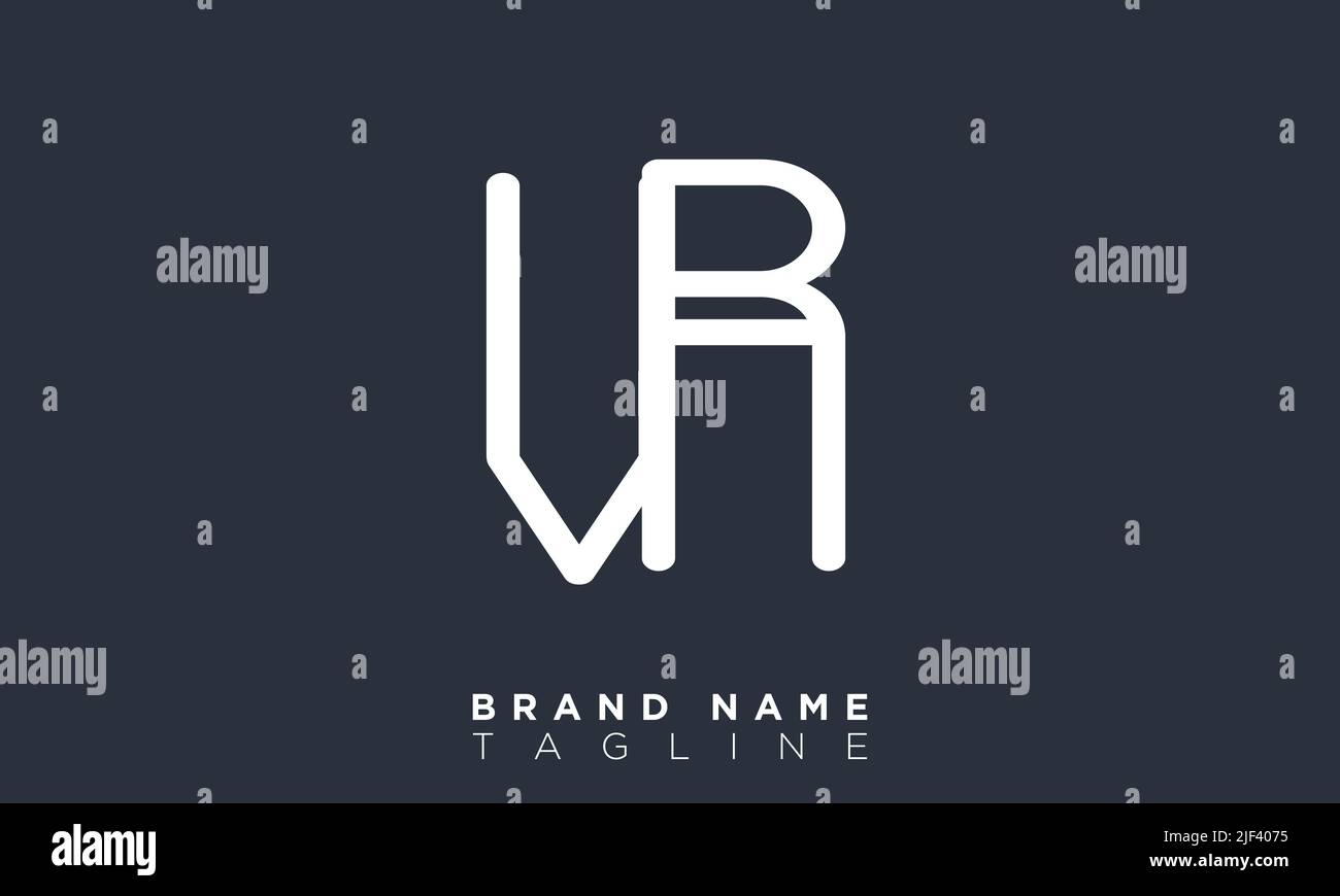 VR lettere alfabetiche iniziali logo monogramma Illustrazione Vettoriale