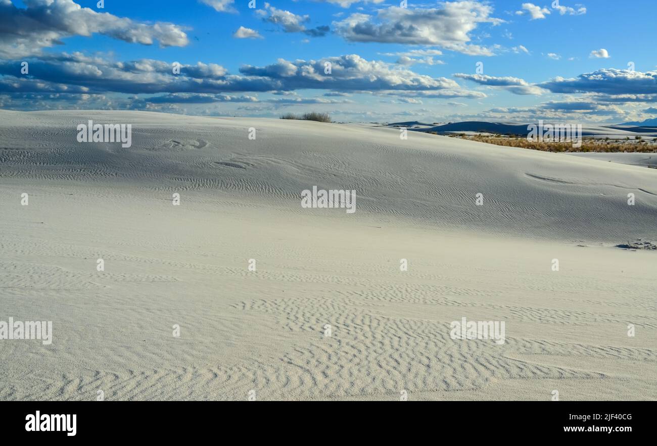 Dune di sabbia di gesso, White Sands National Monument, New Mexico, USA Foto Stock