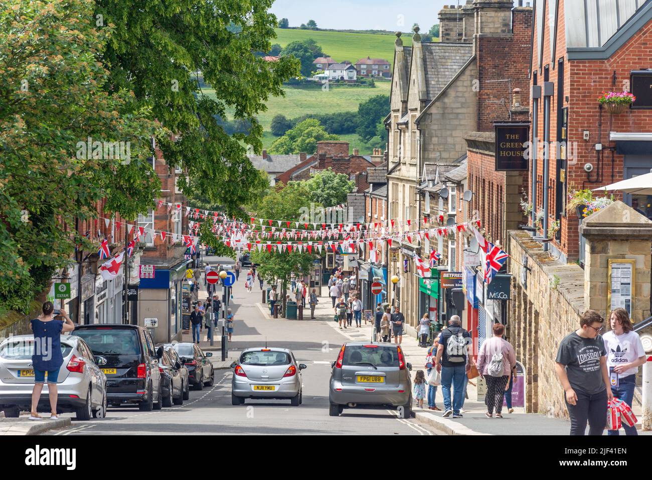 King Street, Belper, Derbyshire, Inghilterra, Regno Unito Foto Stock