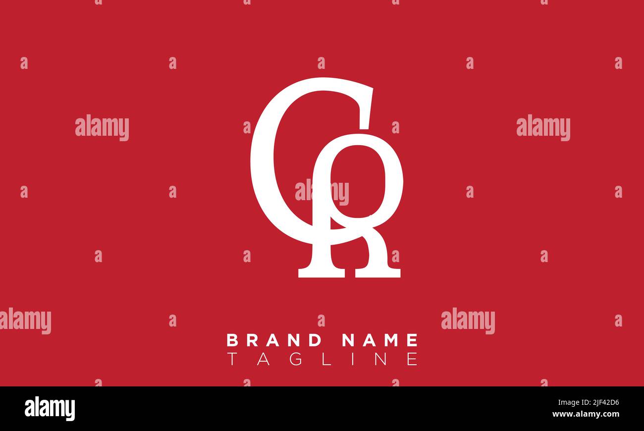 Lettere alfabetiche CR iniziali logo monogramma Illustrazione Vettoriale