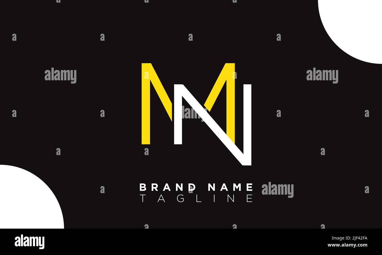 MN lettere alfabetiche iniziali logo monogramma Illustrazione Vettoriale