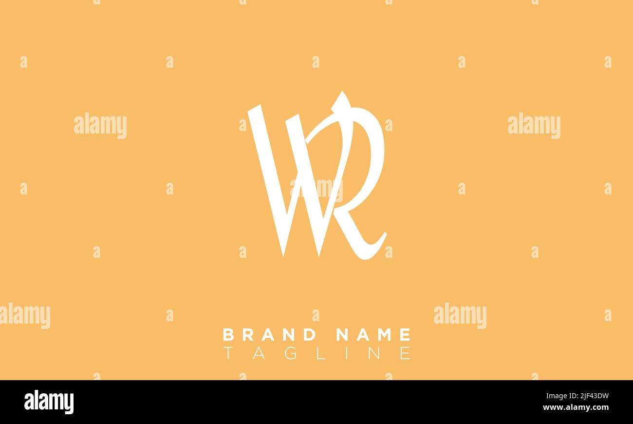 Lettere alfabetiche WR iniziali logo monogramma Illustrazione Vettoriale