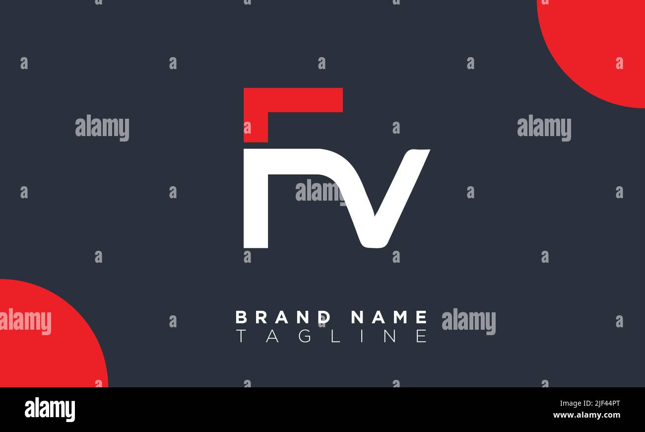 FV lettere alfabetiche iniziali logo monogramma VF Illustrazione Vettoriale