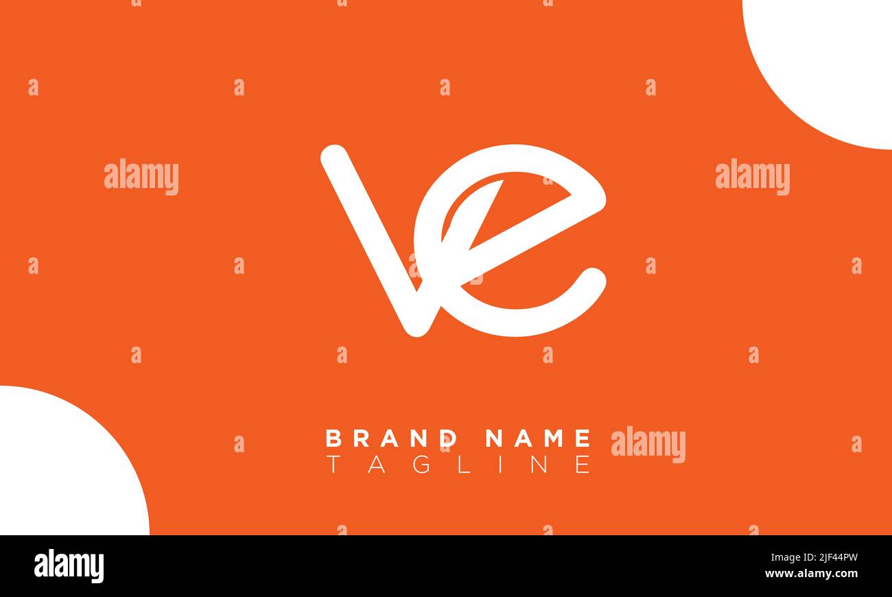 Lettere alfabetiche VE iniziali logo monogramma EV, V ed E. Illustrazione Vettoriale