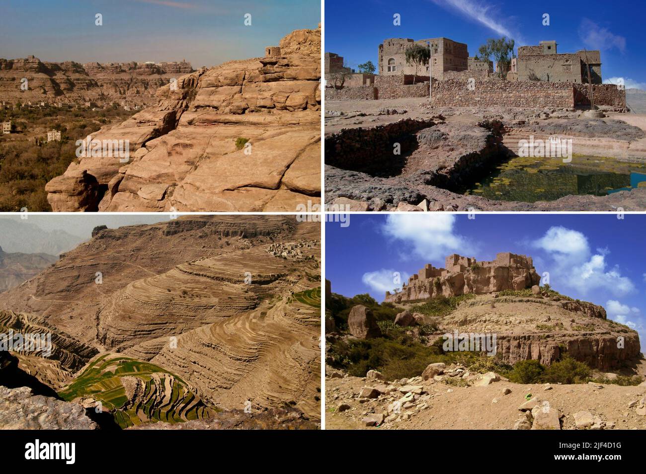 Sanaa la capitale dello Yemen. Situato al centro di un vasto altopiano, è circondato da mura e da tipici palazzi emeniti a più piani Foto Stock