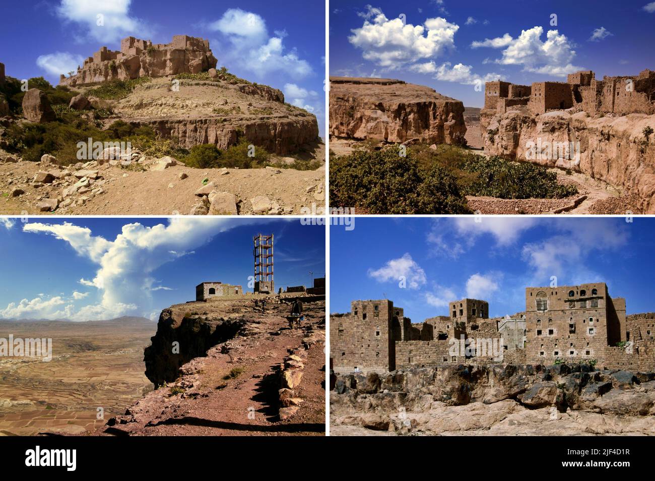 Sanaa la capitale dello Yemen. Situato al centro di un vasto altopiano, è circondato da mura e da tipici palazzi emeniti a più piani Foto Stock