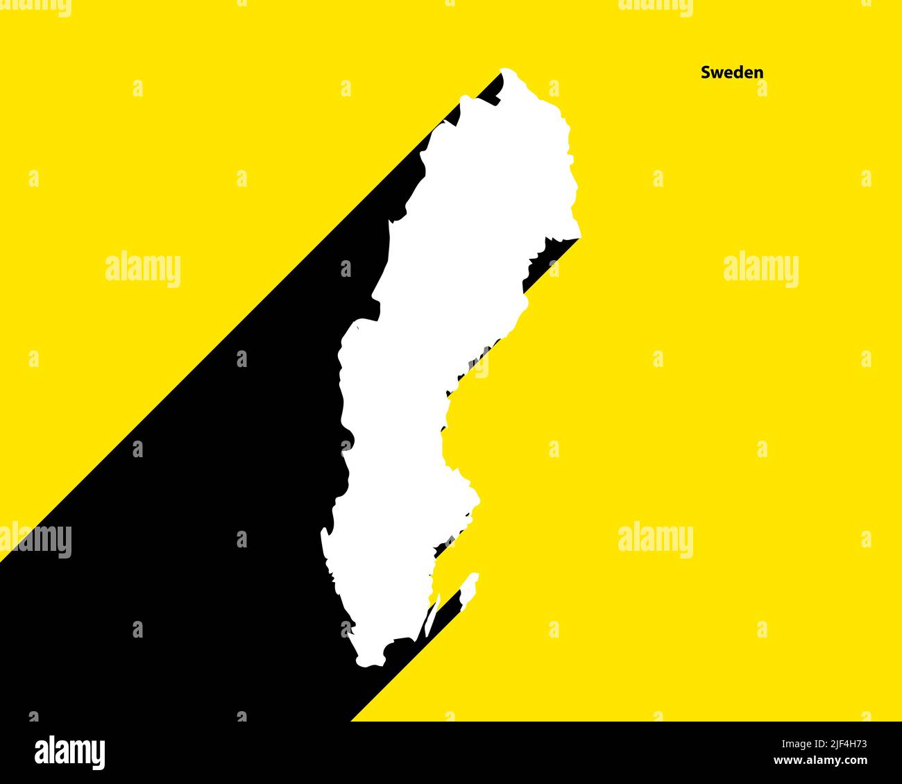 Mappa Svezia su poster retrò con lunga ombra. Segno vintage facile da modificare, manipolare, ridimensionare o colorare. Illustrazione Vettoriale