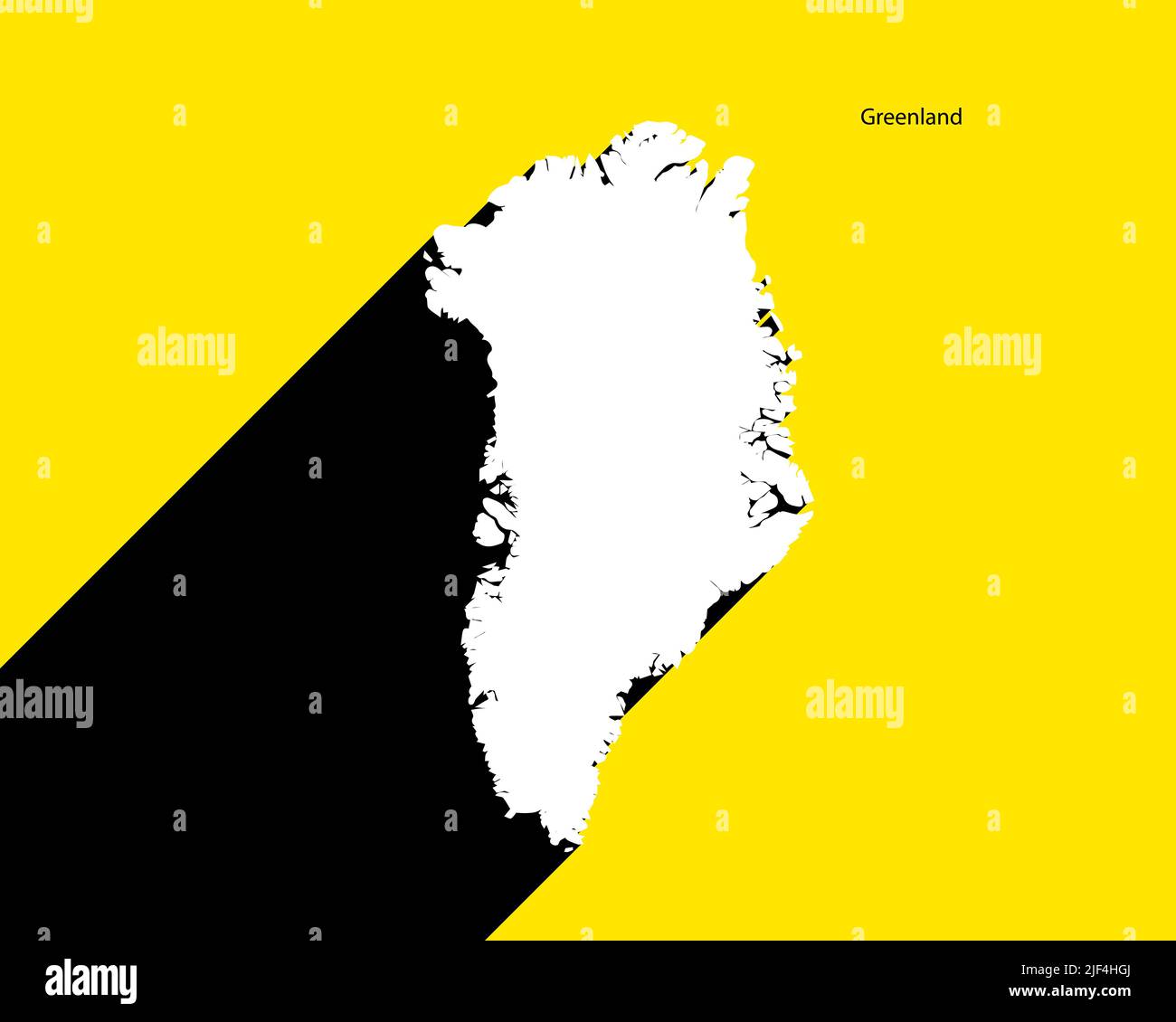 Mappa Groenlandia su poster retrò con lunga ombra. Segno vintage facile da modificare, manipolare, ridimensionare o colorare. Illustrazione Vettoriale