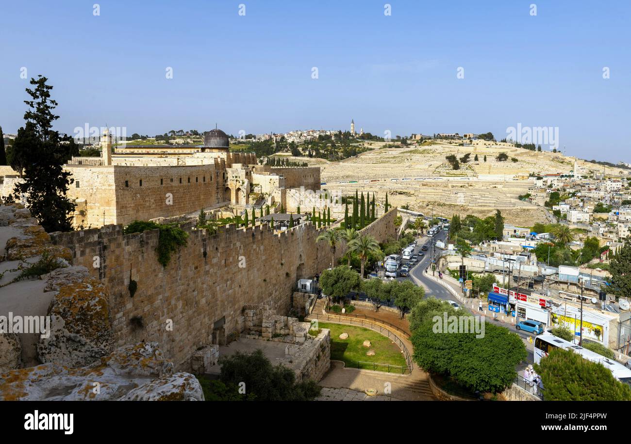Moschea al-Aqsa sul Monte del Tempio Foto Stock