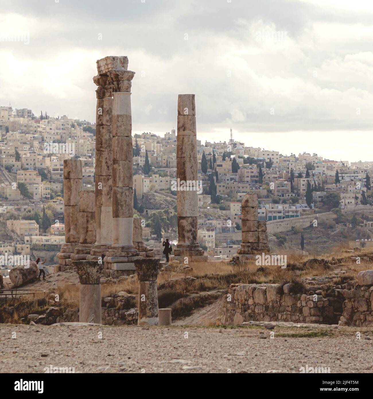 La cittadella di Amman, Amman Jabal Alqala, Jordan Amman luoghi, Aqaba. Bei posti da visitare in Giordania, luoghi antichi in Giordania جبل القلعه في عمان الاردن مكان Foto Stock