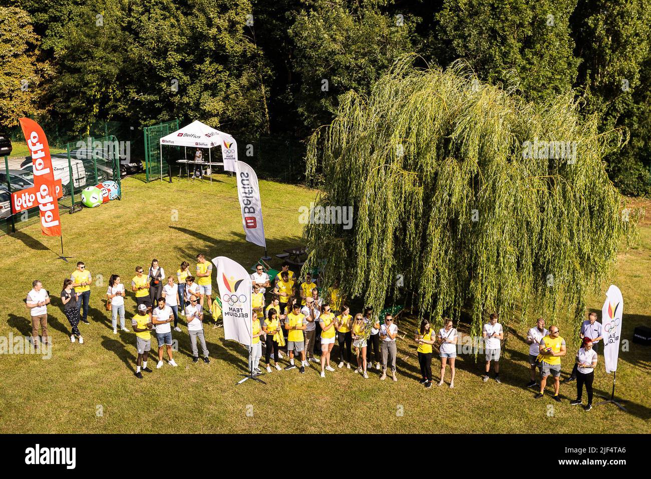 L'illustrazione mostra la presentazione di squadra del Comitato Olimpico belga BOIC - COIB in vista della manifestazione sportiva dei Giochi del mondo 2022, mercoledì 29 giugno 2022 a Bruxelles. I Giochi del mondo saranno organizzati a Birmingham (Alabama), Stati Uniti, dal 07 al 17 luglio e sono un evento internazionale multisport, destinato a sport, o discipline o eventi all'interno di uno sport, che non sono stati contesi nei Giochi Olimpici. BELGA FOTO JAMES ARTHUR GEKIERE Foto Stock
