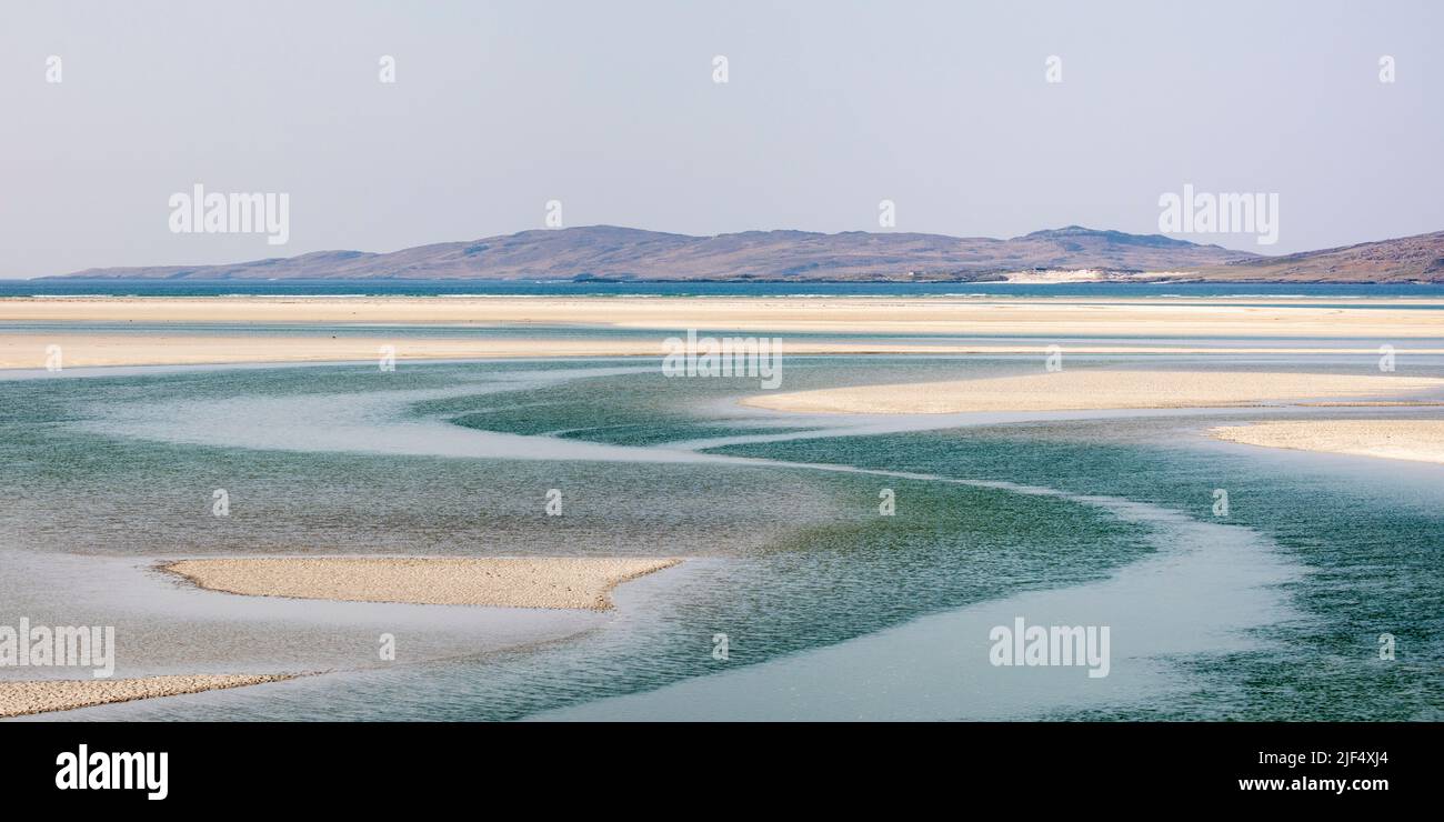 Canali di marea su Fahail Losgantir, Harris, Ebridi esterne, Scozia Foto Stock