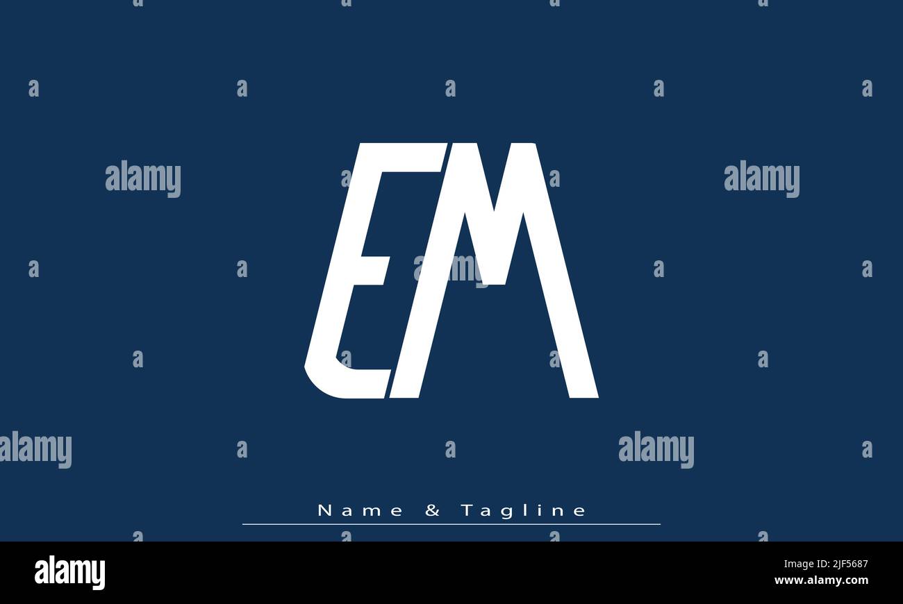 Lettere alfabetiche iniziali logo monogramma EM , ME Illustrazione Vettoriale