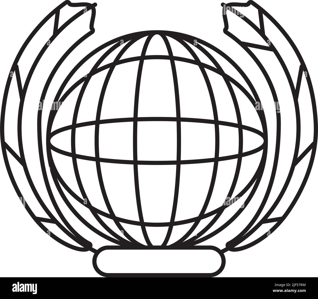 emblema dell'alloro del mondo Illustrazione Vettoriale