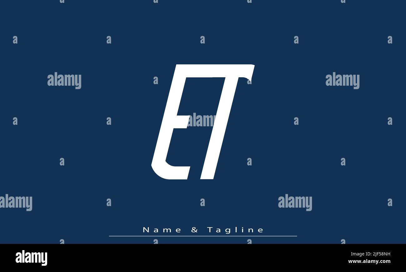 Lettere alfabetiche iniziali logo monogramma ET , TE Illustrazione Vettoriale