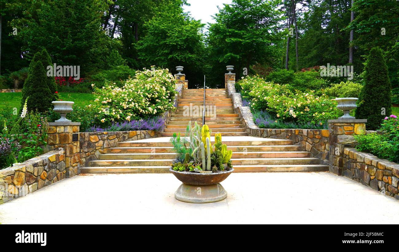 I giardini di Sarah P. Duke si trovano nel campus della Duke University a Durham, North Carolina Foto Stock