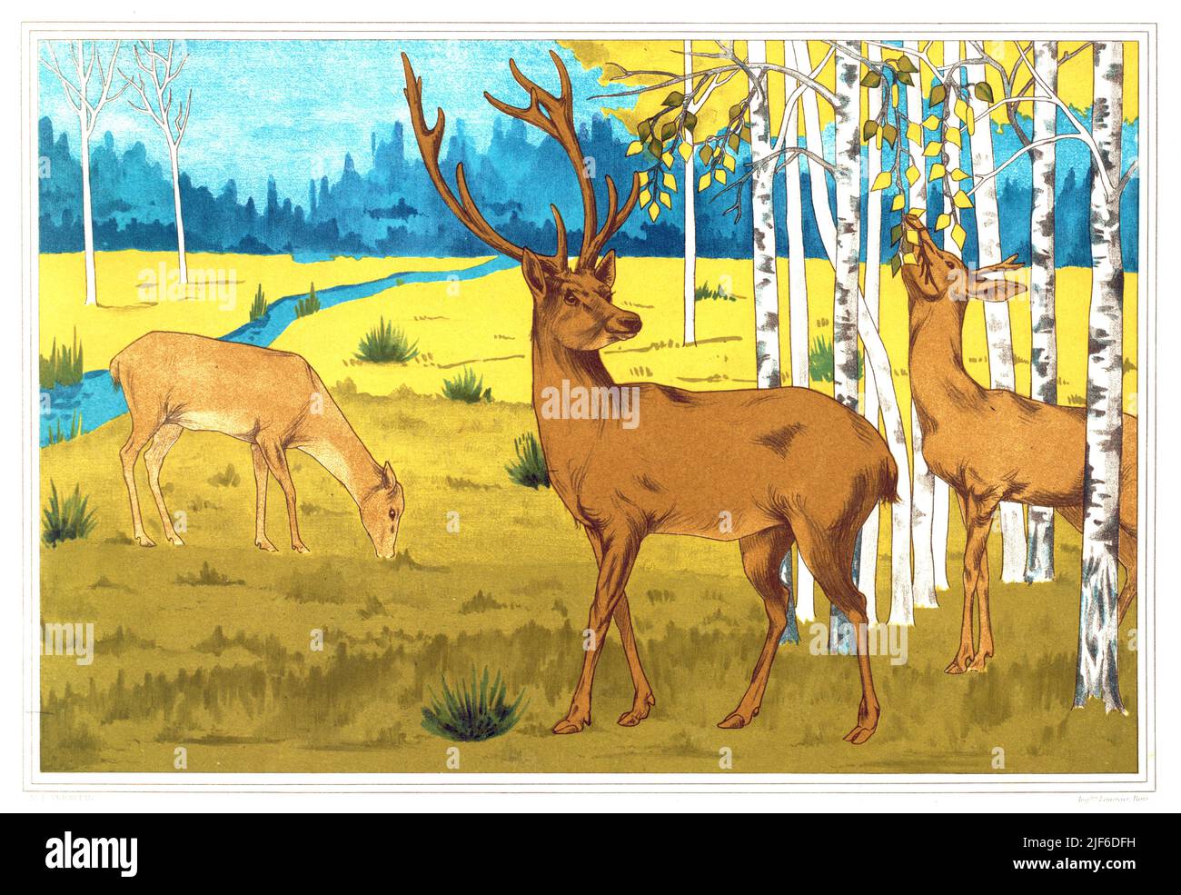 Maurice Pillard Verneuil - Stag e cervo - 1897 Foto Stock