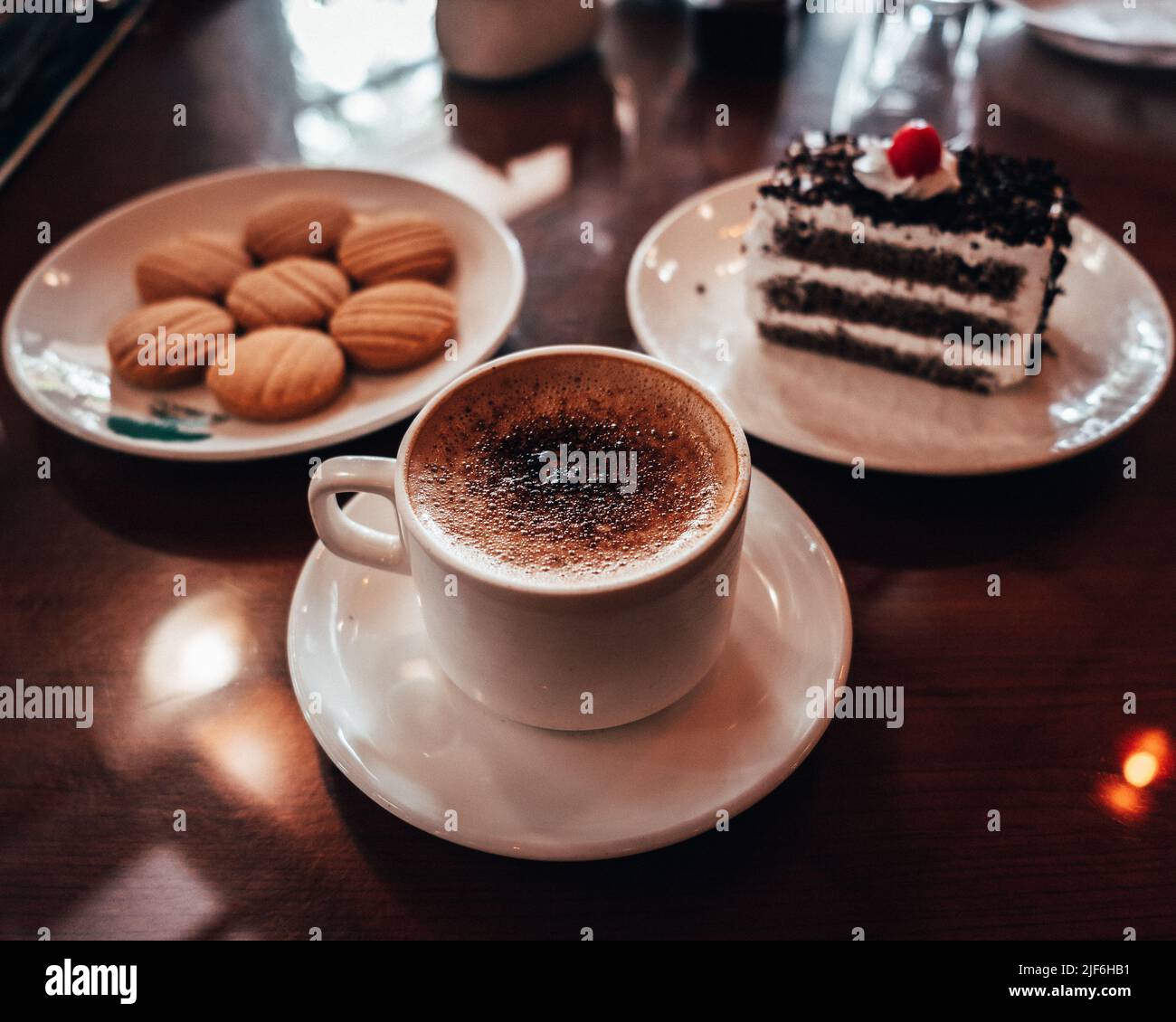 Caffè e pasticcini. Foto Stock