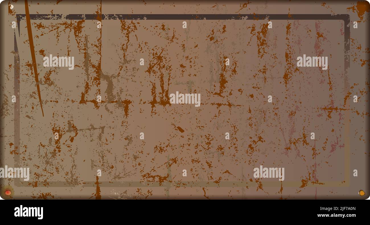 grunge vuoto vecchio segno di metallo o cornice di immagine, vettore, spazio di copia libero Illustrazione Vettoriale