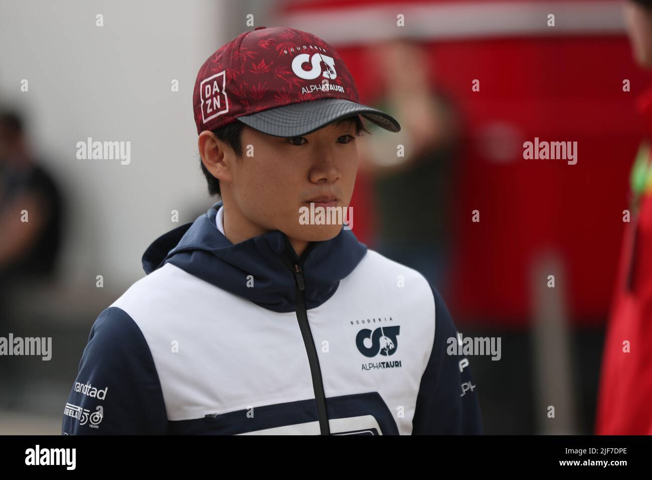 30th giugno 2022, Silverstone Circuit, Silverstone, Northamptonshire, Inghilterra: Gran premio britannico F1, giorno di arrivo e di ispezione: Scuderia AlphaTauri, Yuki Tsunoda Foto Stock