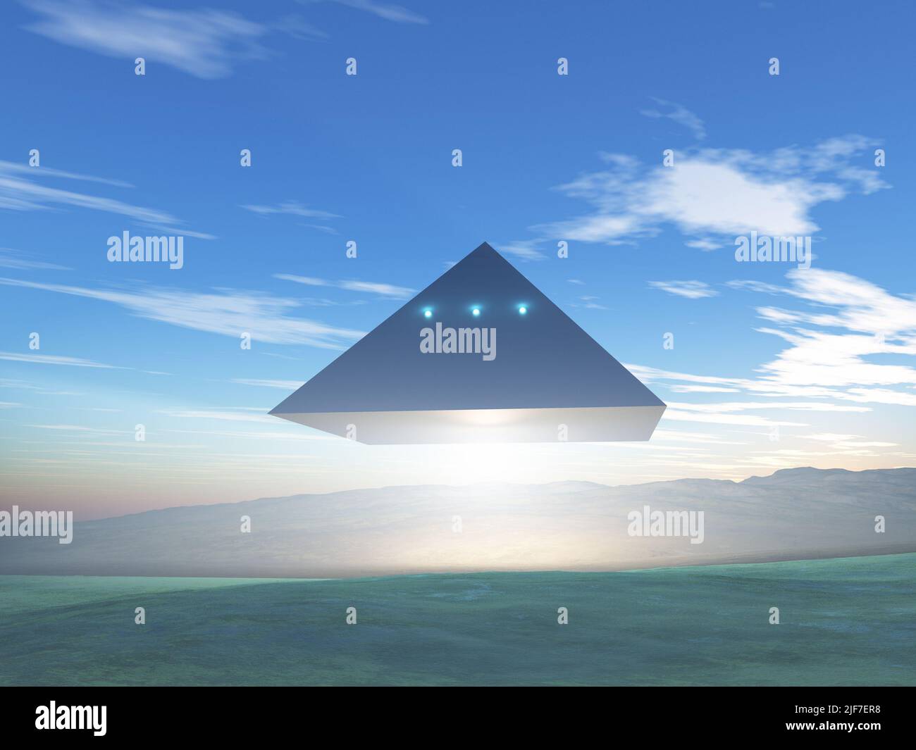 UFO a forma di piramide Foto Stock
