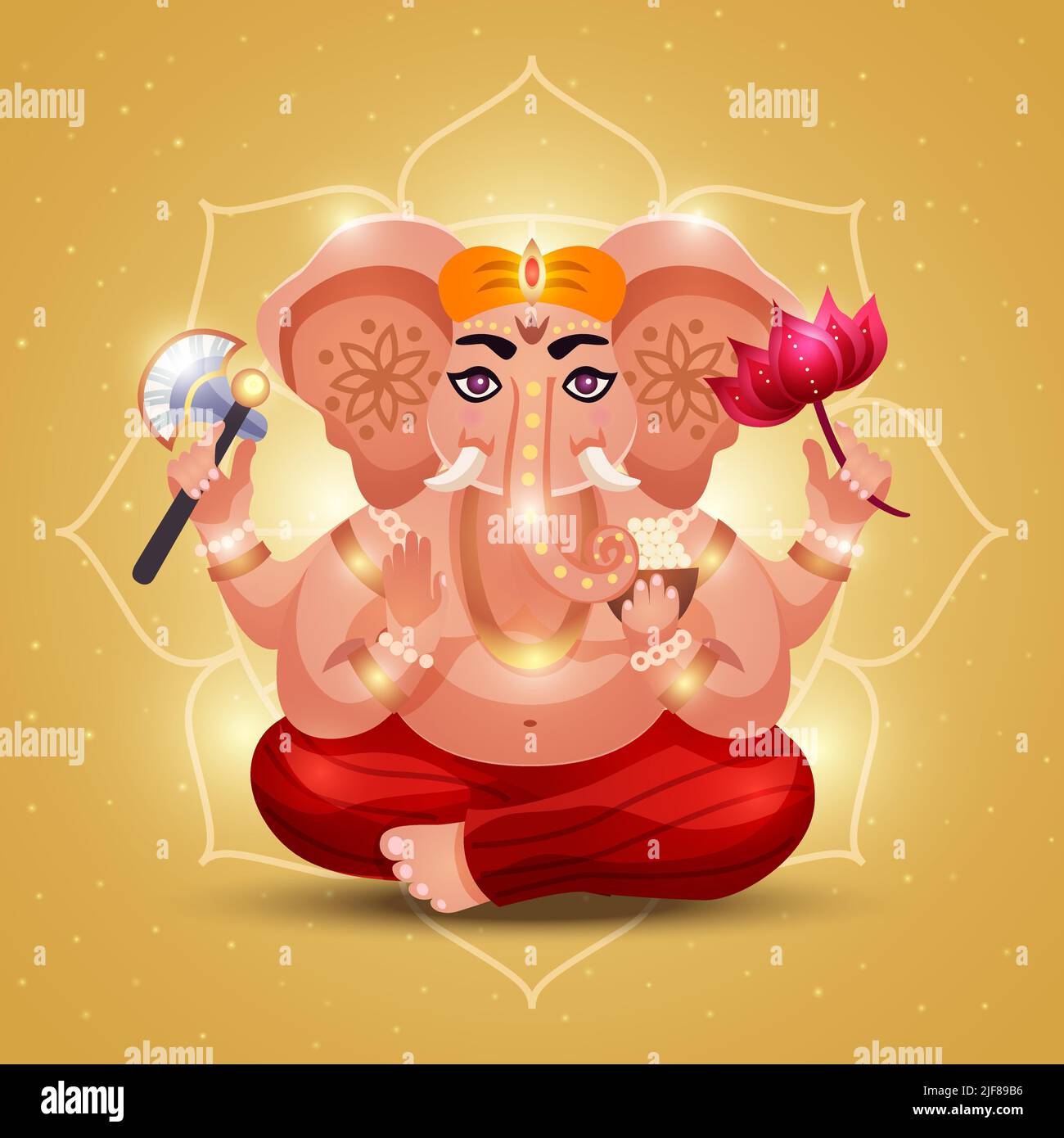 Toppa Ricamata Ganesha Con Perline - Applicazione Termoadesiva Per Abbigliamento Fai Da Te - Grande 28,5x38,5 Cm - Multicolore