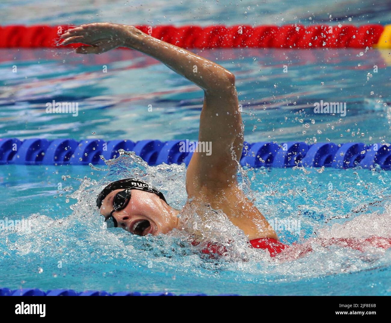 Taylor Ruck of Canada finale 200 M Donne Freestyle durante i Campionati del mondo FINA 19th Budapest 2022, Nuoto evento il 21 2022 giugno a Budapest, Ungheria - Foto Laurent Lairys / DPPI Foto Stock