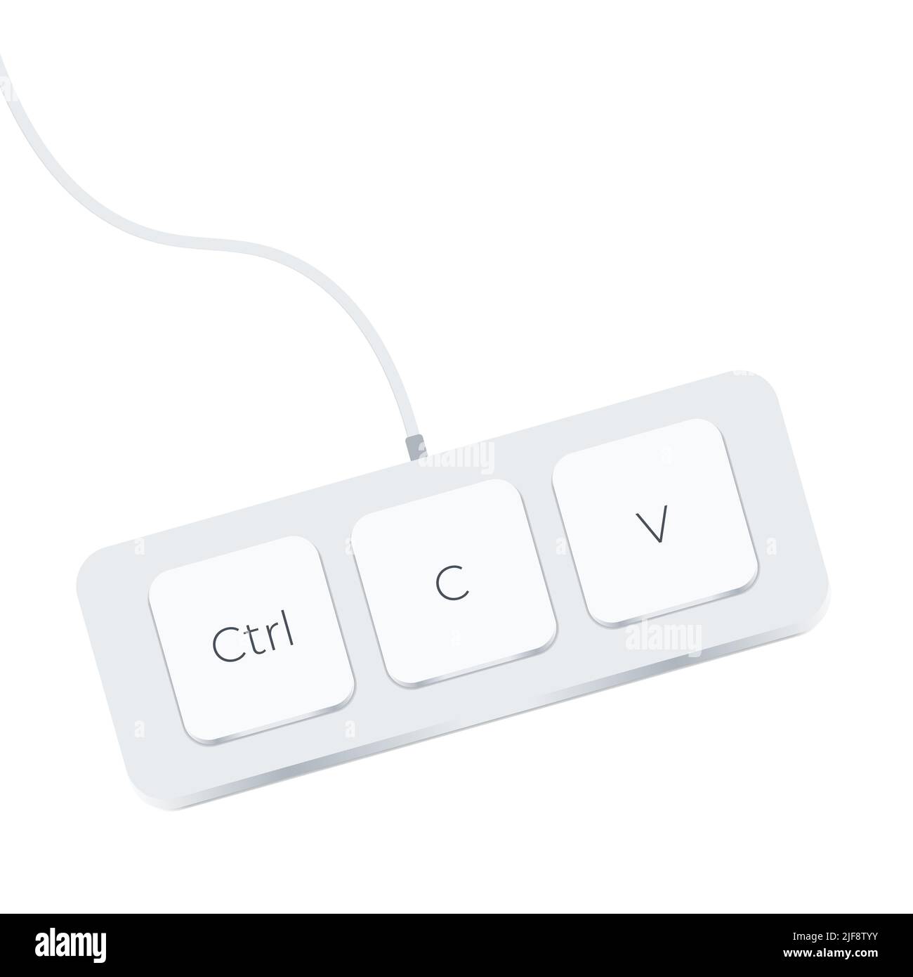 Tasti Ctrl C e Ctrl V, copiare e incollare i tasti di scelta rapida. Icona del computer Illustrazione Vettoriale