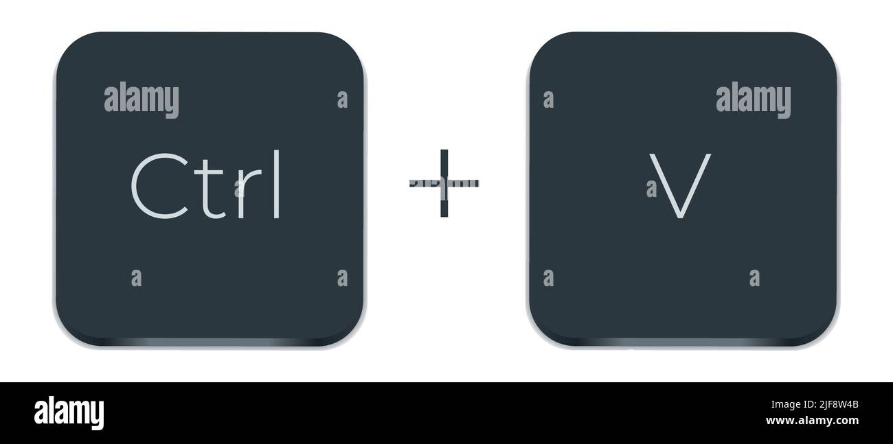Tasti Ctrl C e Ctrl V. Copiare e incollare i tasti di scelta rapida Illustrazione Vettoriale