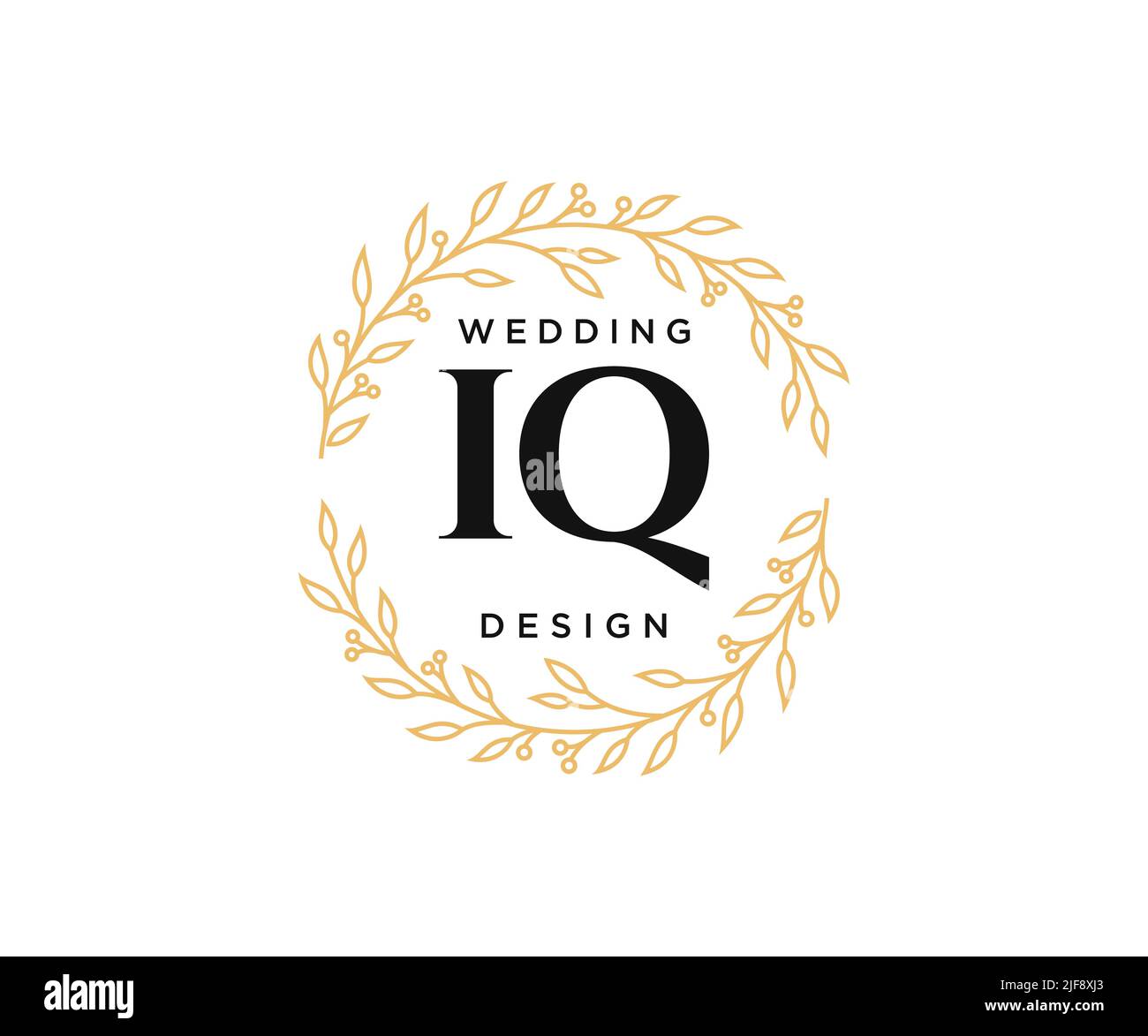 IQ sigle lettera Wedding monogramma collezione loghi, disegnati a mano moderno minimalista e modelli floreali per carte di invito, Salva la data, elegante Illustrazione Vettoriale
