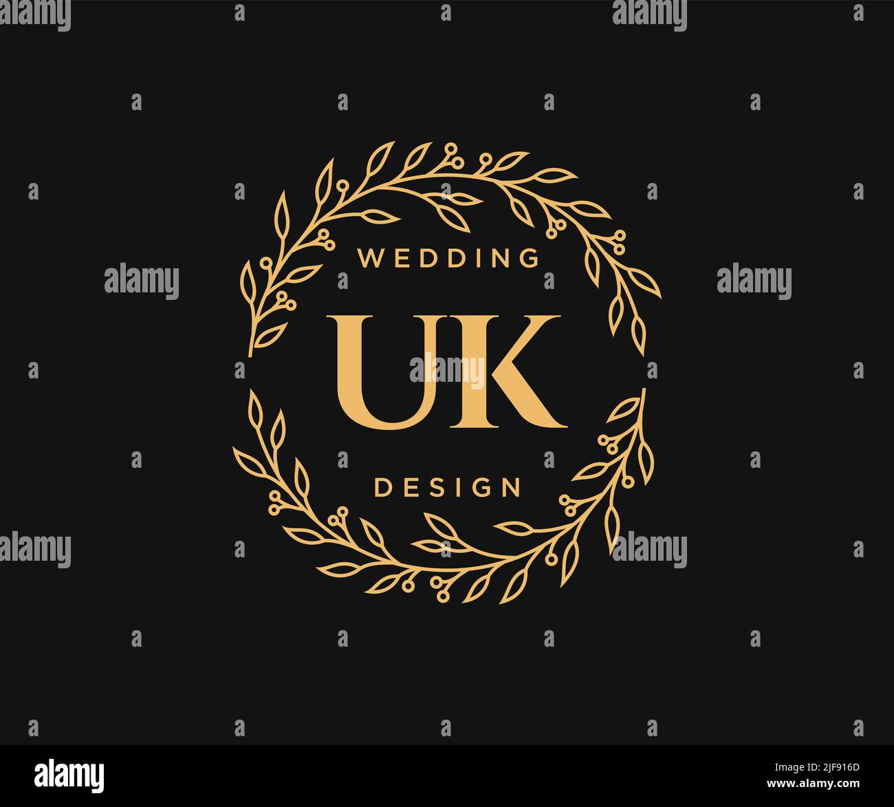 UK sigla lettera Wedding monogramma collezione loghi, disegnati a mano moderno minimalista e modelli floreali per carte di invito, Salva la data, elegante Illustrazione Vettoriale