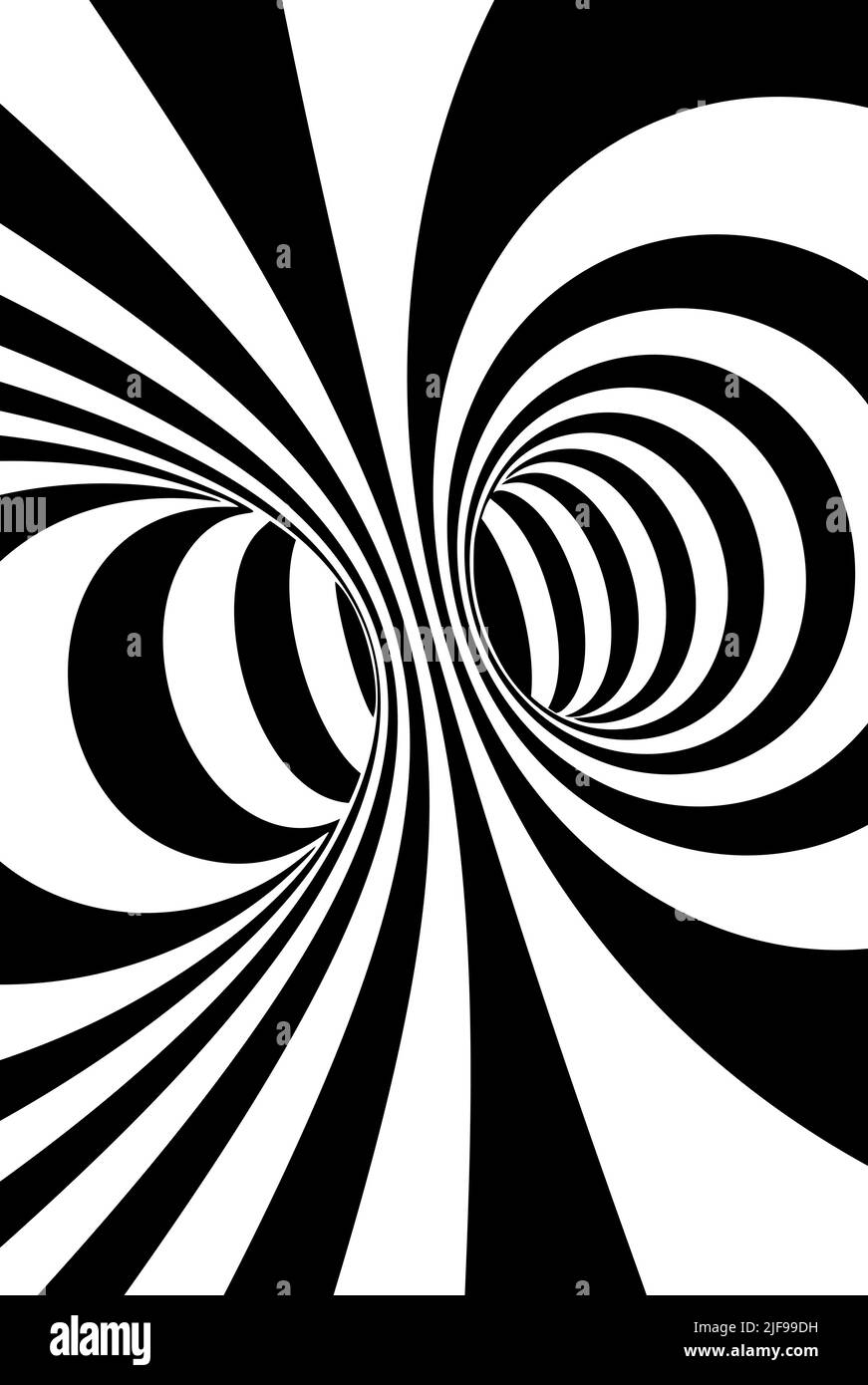 Linee bianche e nere illusione ottica sfondo astratto Illustrazione Vettoriale