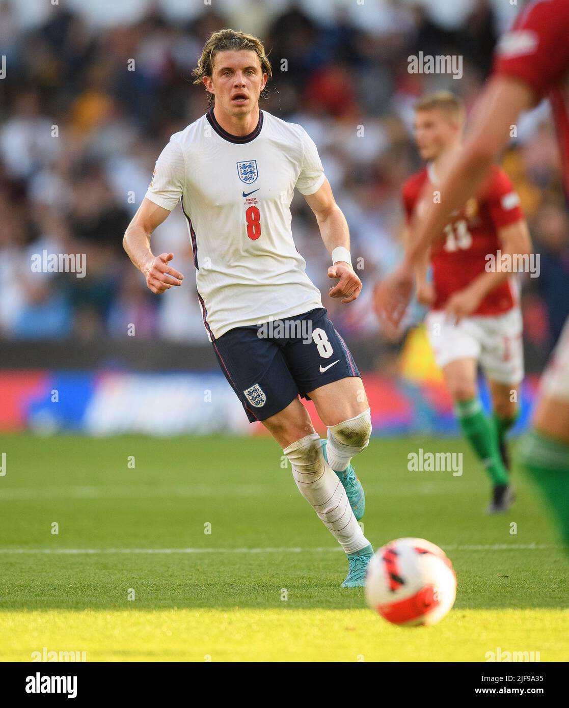 Inghilterra / Ungheria - Lega delle Nazioni UEFA. 14/6/22 Conor Gallagher durante la partita della Lega delle Nazioni contro l'Ungheria. PIC : Mark Pain / Alamy Foto Stock